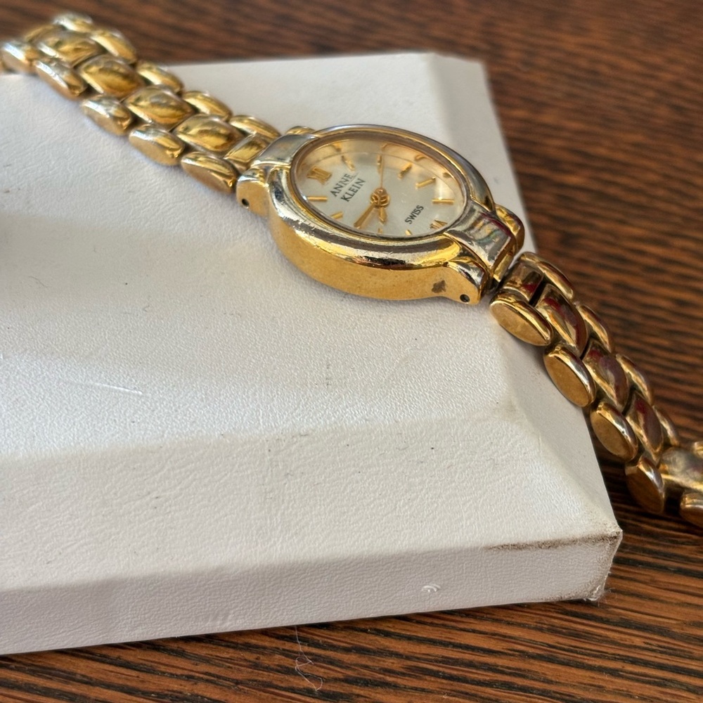 Anne Klein Gold and White Women's Watch - Picture 6 of 9